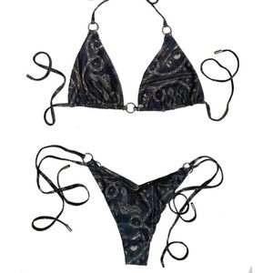 NWOT Badwood California bikini set in gold rush